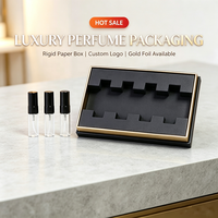 Mini flacons pulvérisateurs en verre transparent vides de 3 ml, 5 ml, 10 ml pour parfum de poche avec emballage de luxe en boîte noire en papier