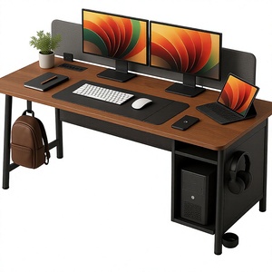Modern Simple Adjustable Wood Office Computer <b>Desk</b> with Storage Shelf <b>Large</b> Legroom Home Study Workstation - Product Image 1