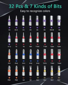 34 ב 1 מסך מסך מגנטי דיזי ratchet מברג להגדיר כלי תיקון נייד מושקע ערכת כלי תיקון נייד משודרג עם ידית ratchet נתיק - Product Image 6