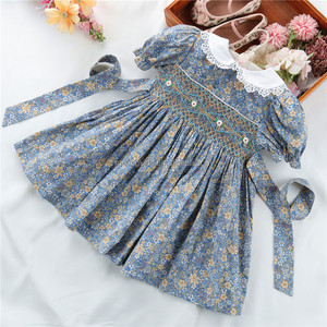 Le bambine estive vestono i vestiti smocked per il fiore dell'abito del bambino vestiti per bambini all'ingrosso floreali boutiqus c221678 - Product Image 5