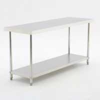 Table de préparation commerciale en acier inoxydable 304 sur mesure avec pieds ronds et pieds réglables pour restaurant et cuisine