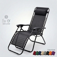 Chaise longue d'extérieur portable, inclinable et pliable, avec structure en fer, pour piscine, terrasse, camping, lit de camp