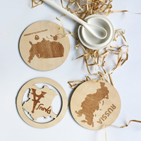 Ensemble de sous-verres en bois personnalisés, sous-verres écologiques en bois pour la décoration de la maison et de la cuisine, vente chaude