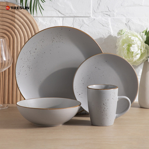 Service de vaisselle moderne de luxe, nouveau design gris, assiettes à dîner, fournitures hôtelières, service de table pour restaurants - Product Image 5