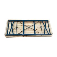 Ensemble de table à manger pliante en bois de style ferme moderne |   Cadre en fer léger et durable, plus de 10 tailles personnalisées pour une utilisation en extérieur et en restauration