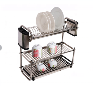 Kitchen 3 Tier Stainless Steel <strong>Wall</strong> Mounted Dish <strong>Drying</strong> <strong>Rack</strong> Plate Holder Dish Drainer <strong>Rack</strong> - Product Image 1