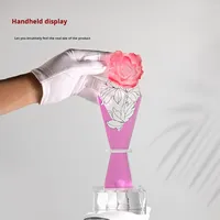 Trophée en cristal personnalisé, haut de gamme, élégant, créatif, en forme de rose, récompense commémorative de retraite, fabriqué en Chine