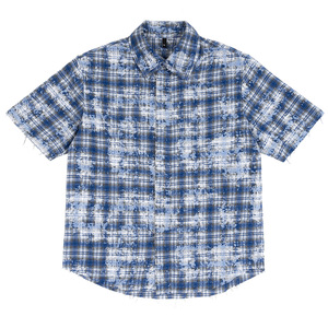 <span class=keywords><strong>Camicia</strong></span> Estiva da Uomo <span class=keywords><strong>a</strong></span> <span class=keywords><strong>Maniche</strong></span> <span class=keywords><strong>Corte</strong></span> in Cotone Lavorato <span class=keywords><strong>a</strong></span> Maglia, Vestibilità Ampia, Stampa Effetto Usurato, Stile Retrò <span class=keywords><strong>a</strong></span> <span class=keywords><strong>Quadri</strong></span>, Servizio OEM, <span class=keywords><strong>Camicia</strong></span> Casual da Uomo - Product Image 1