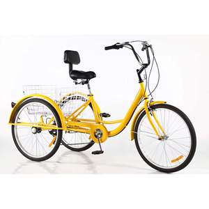 Triciclo para Adultos Desco de 26 Pulgadas Amarillo con Cesta para Pasajeros - Product Image 5