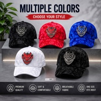Gorra de Béisbol Premium con Relieve y Emblema Metálico 3D de Demonio, Estilo Urbano de Lujo, Deportiva, de 5 Paneles, con Cierre a Presión, para Adultos Unisex