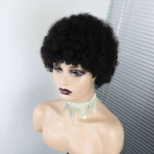 6-8 pulgadas Pixie <span class=keywords><strong>Boom</strong></span> Peluca de cabello humano Afro corto rizado cubierta de cabello al por mayor de alta calidad Bob Afro mujeres <span class=keywords><strong>Boom</strong></span> pelucas tocados - Product Image 5