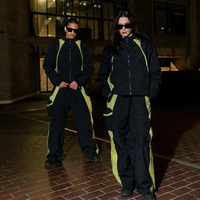 Ensemble de survêtements pour hommes en nylon léger, coupe-vent, avec vestes zippées et pantalons de jogging, personnalisable