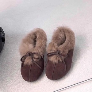 Shearling Lined Clogs and Mules Plush Fur Trim Slip On Round Toe Indoor Outdoor Shoes - Product Image 3