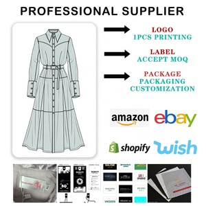 Vestido de noche hasta el suelo personalizado de alta calidad para mujer Patrón de leopardo sólido WORSTED Mangas largas Diseño elegante de moda - Product Image 6
