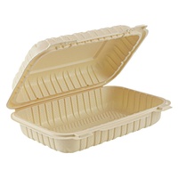 Boîte à emporter jetable de style américain, rectangulaire, micro-ondable, modèle PLM963CS, écologique et biodégradable, 963 pouces