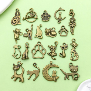 Breloques Chat en Bronze Antique, Alliage de Zinc, Forme Animale, Accessoires de Bijoux DIY pour Projets Créatifs, Cadeau Unisexe, Pendentifs Breloques - Product Image 1