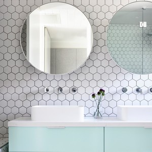 Mirabella Bắc Âu Hiện Đại Lục Giác Gạch Gốm Đá Matte Tường Và Phòng Tắm Gạch Mosaic Màu Đen Trắng - Product Image 3