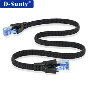 Cat8 Flat Braided Ethernet Cable 40Gbps 2000MHz High Speed SFTP RJ45 Patch Cord LAN Network <b>Wire</b> for Gaming PS5 PC <b>Router</b> Modem - Product Image 3