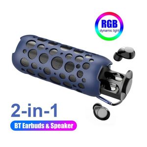 Hifi TWS RGB 2 trong 1 chống sốc headphone loa không thấm nước chuyên nghiệp BT ngoài trời không dây <span class=keywords><strong>Mini</strong></span> Thông Minh Xách tay loa điện - Product Image 1