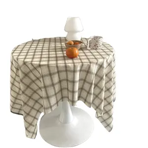 격자 새해 테이블 천으로 코튼 린넨 식탁보 nappe de 테이블 커버 벽지 피크닉 담요 mantel mesa