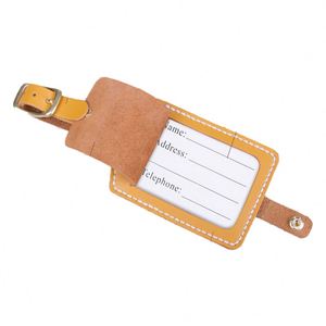 Étiquette de bagage en cuir véritable personnalisée avec logo, prête à être expédiée, pour cadeaux de mariage, promotion, vente en gros, idéale pour les voyages - Product Image 2