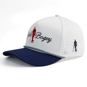 قبعة رياضية مخصصة HS51 من 5 قطع مصنوعة من البوليستر مقاومة للماء بتصميم ليزر مثقب مع حامل للكرة - Product Image 3