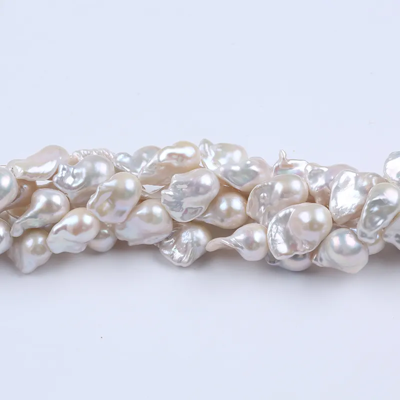 Zhuji Pearls Wholesale freshwater pearls 14-19mm Natural White Baroque Shape Freshwater Pearl Strands