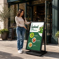 Kiosque publicitaire LCD extérieur haute luminosité, support portable au sol, étanche IP65, menu numérique pour restaurant