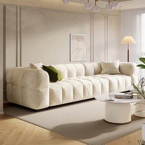 Juego de sofá Seccional de muebles de sala de estar de tela de tecnología de diseño minimalista de tipo Nórdico - Product Image 3