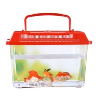 Aquarium portable en plastique transparent, petit aquarium de voyage, habitat pour tortues, design moderne et mini