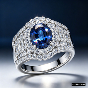 Bague personnalisée en or massif S925/10K/14K/18K avec pierre précieuse ovale et diamant de laboratoire qualité VVS-VS, taille brillant, bijoux de mode - Product Image 4