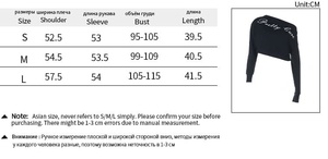 Y2K nero con <span class=keywords><strong>spalle</strong></span> <span class=keywords><strong>scoperte</strong></span> Casual felpa a costine Pullover con scritta personalizzata con grafica a maniche lunghe t-Shirt Top da donna - Product Image 6