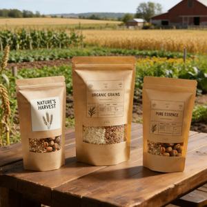 Bolsa de Papel Kraft Biodegradable con Cierre Hermético y Logotipo Personalizado para Especias, Carne Seca y Alimentos - Product Image 2