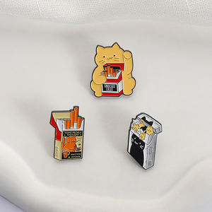 Algunas personas pensaron que era demasiado intenso esmalte Pin gato de dibujos animados caja de cigarrillos Fumar <span class=keywords><strong>mata</strong></span> broche solapa insignia joyería regalos - Product Image 3