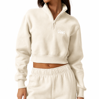 Ensemble de sweat-shirts pour femmes avec logo artisanal personnalisé, manches longues, de haute qualité, résistant, ample, ensemble de sweat-shirts de sport pour femmes