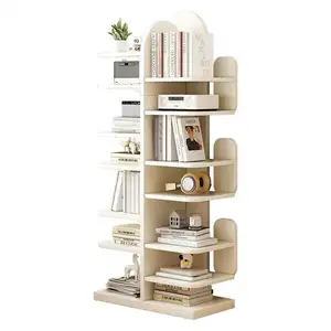 Factory Price Manu Furniture Supplier Shelf Standard Book Case Wooden Stand 4-Tier Floor Standing Bookcase Tabletop Bookshelf