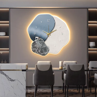 Peinture murale 3D moderne haut de gamme en pierre, motif fortune, simple et pratique, luxe, avec LED, pour salon