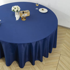 Housse de table ronde en polyester tissé extensible anti-taches de qualité supérieure de 120 pouces, taille et couleur personnalisables, lavable, utilisation hôtelière - Product Image 5