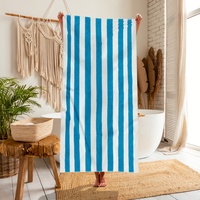 Hot Sale Wholesale All Seasons Super Absorbent Bathroom Blue and White Beach Towel Luxury 100% Cotton Stripe Bath Towels