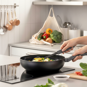Fackelmann dichiarazione Wok Pan 28 cm alluminio riciclato rivestimento antiaderente in ceramica doppio manico elegante Design cinese per alberghi - Product Image 3