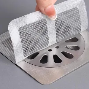 Filtre à mailles jetable pour drain de sol avec autocollants pour salle de bain douche chat évier filtre à mailles