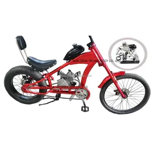 48cc ENGINE Gas Motor Chopper Bicycles/24inch front disc brake racing motorcycle 2 stroke 80cc bike