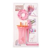 Machine à tricoter manuelle Wonder Knitter rose en plastique ABS, pratique pour le tricot à la main