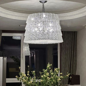 Lustre long en cristal de style français pour salon et salle à manger, lumière personnalisée de luxe pour chambre à coucher, haut de gamme, Europe - Product Image 1
