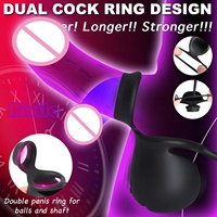 Anneau vibrant pour pénis avec boules, masseur de prostate, jouets sexuels masculins, 3 en 1, anneau vibrant pour pénis avec mode de roulement des billes, 9 vibrations
