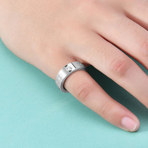 Heart Shaped <b>Couple</b> <b>Rings</b> 4mm 6mm Bezel Set Crystal Unisex Engagement Jewelry Fashion <b>Ring</b> - Product Image 2