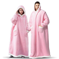 Couverture à capuche portable TV surdimensionnée Offre Spéciale, sweat-shirt à couverture polaire Sherpa longue avec poche géante