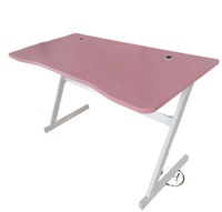 Ensemble de bureau de jeu en fibre de carbone rose pour ordinateur de bureau, avec chaise de jeu ergonomique RGB et table de jeu LED en forme de K