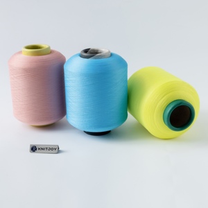 Vente directe usine Fil teint à âme filée et filé à anneaux 2075 3075 4075 Polyester Fil simple recouvert de Spandex SCY pour tricotage de chaussettes - Product Image 3