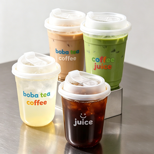 Vaso de Plástico PLA Biodegradable y Ecológico de 90 mm y 15 oz para Café, Tienda de Té Boba, con Logotipo Personalizado, Vasos Transparentes para Mascotas - Product Image 1